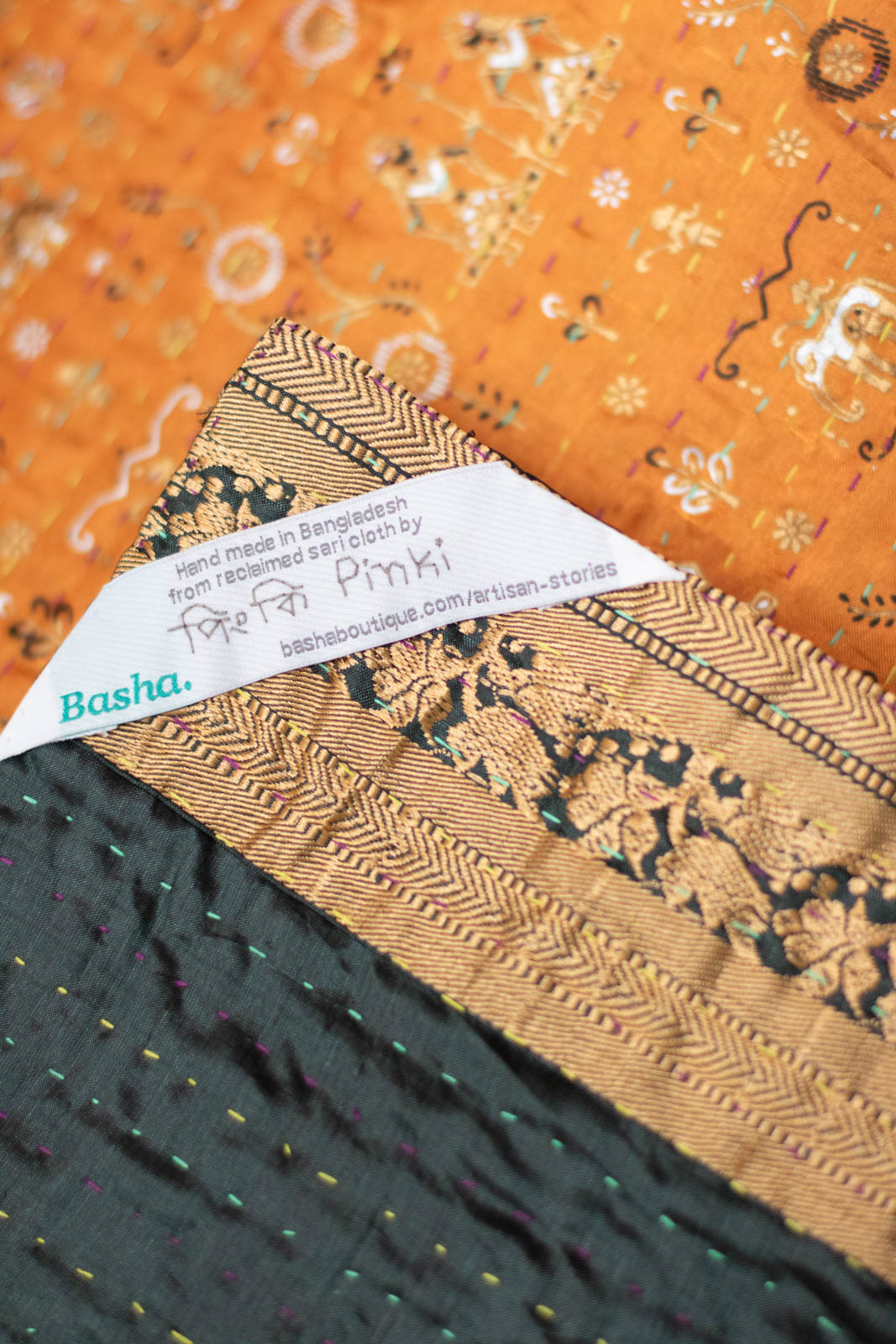 Exquisite Silk Blend Kantha Throw