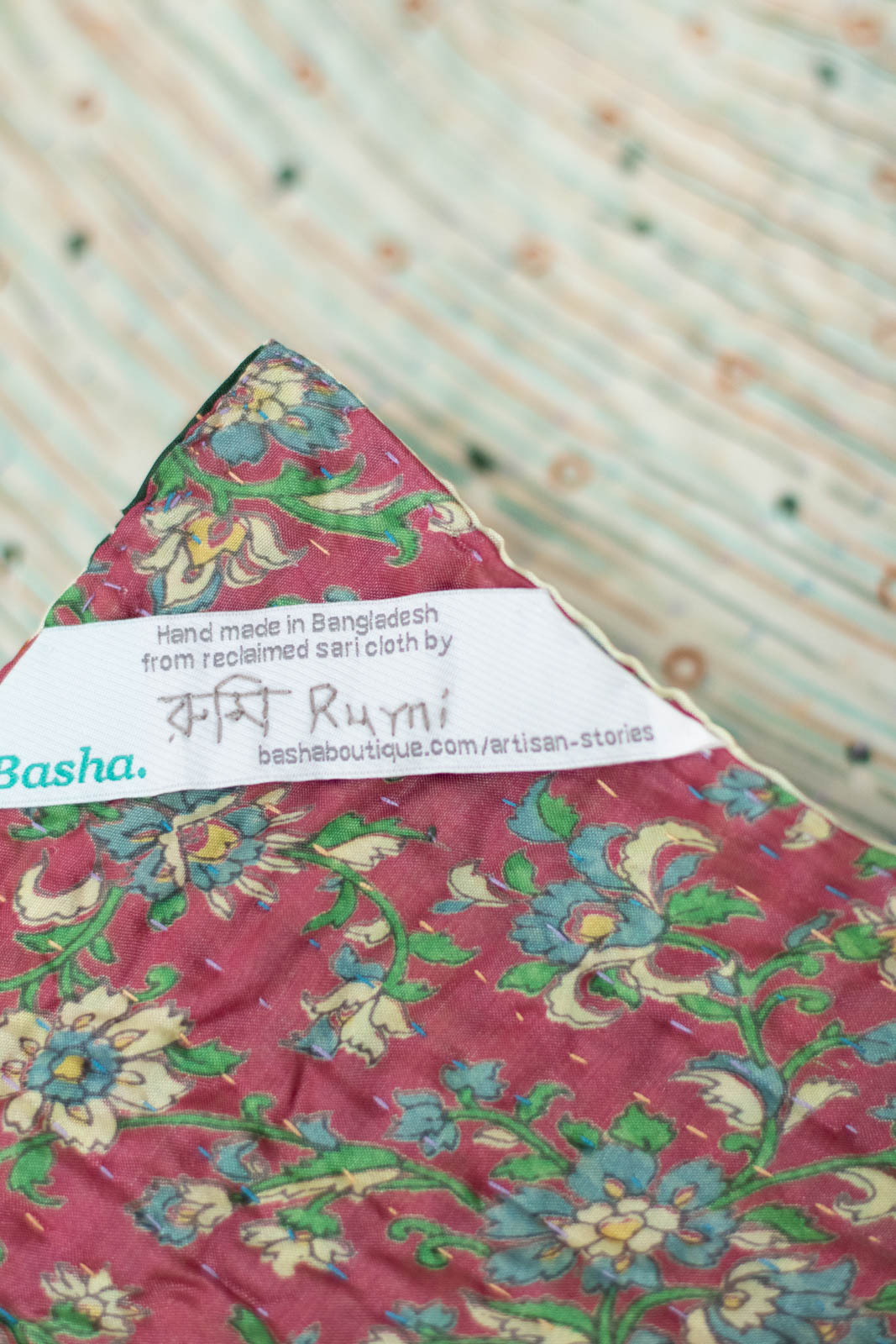 Graceful Silk Blend Kantha Throw