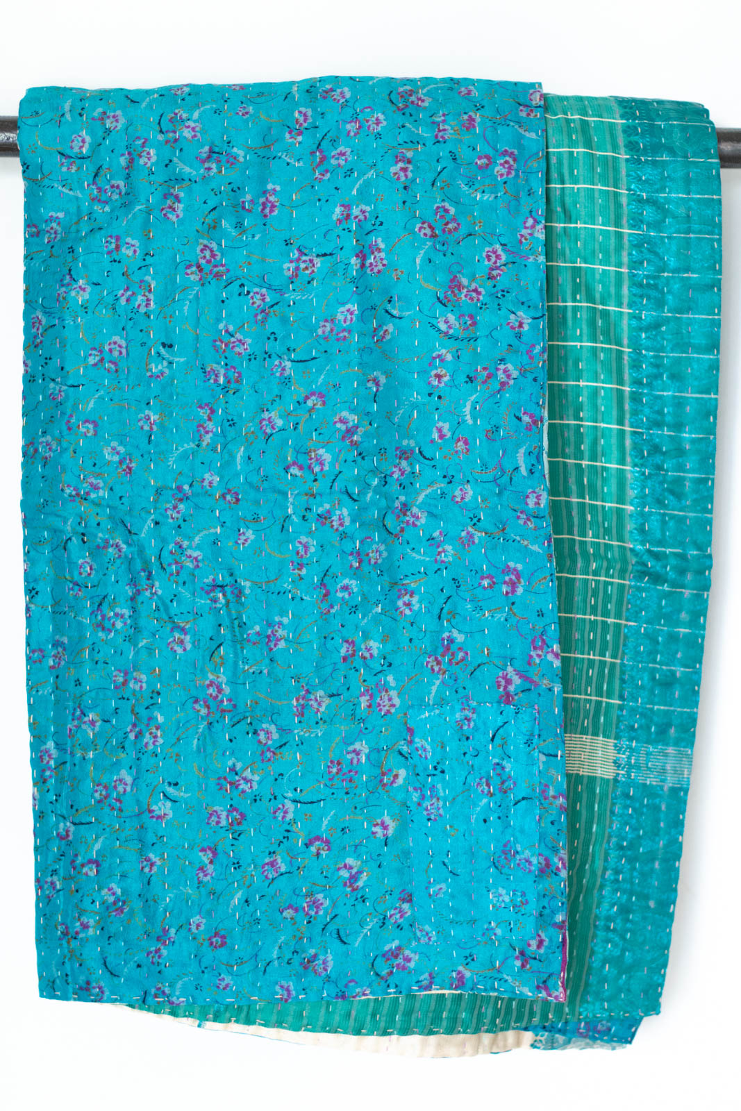 Kantha Silk Throw Blanket