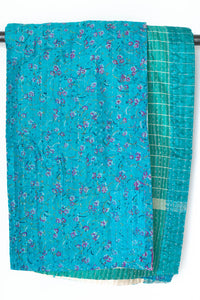Kantha Silk Throw Blanket