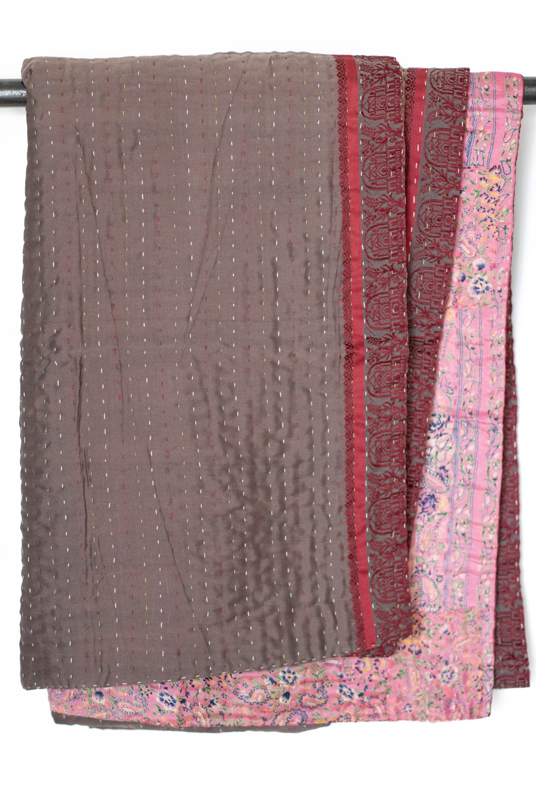 Kantha Silk Throw Blanket