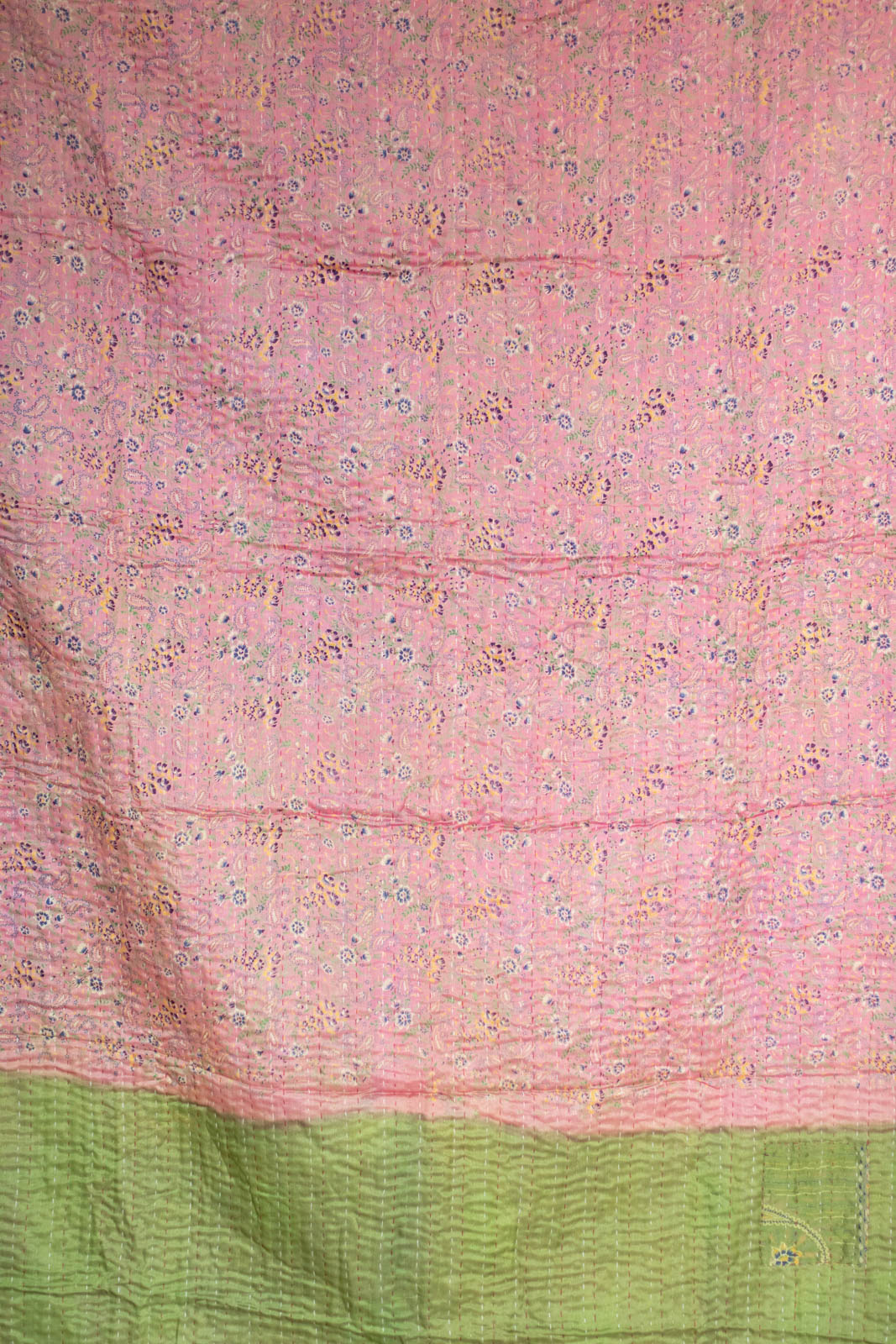 Neat Silk Blend Kantha Throw