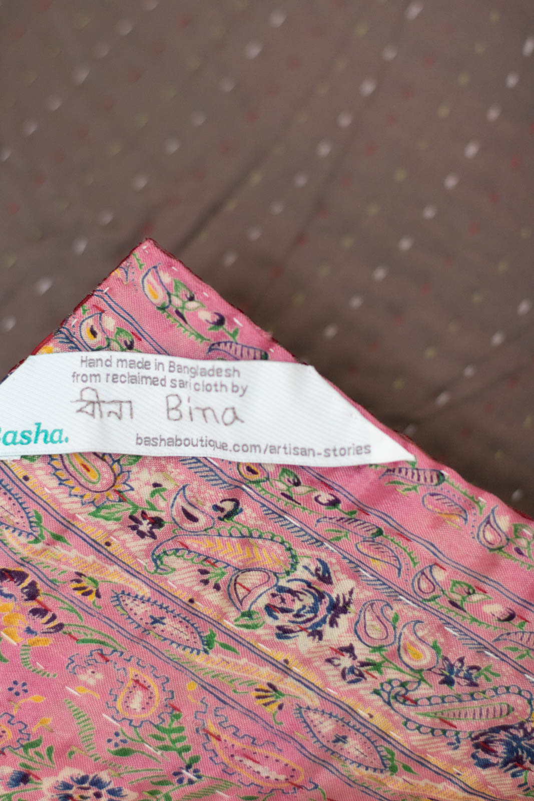 Neat Silk Blend Kantha Throw