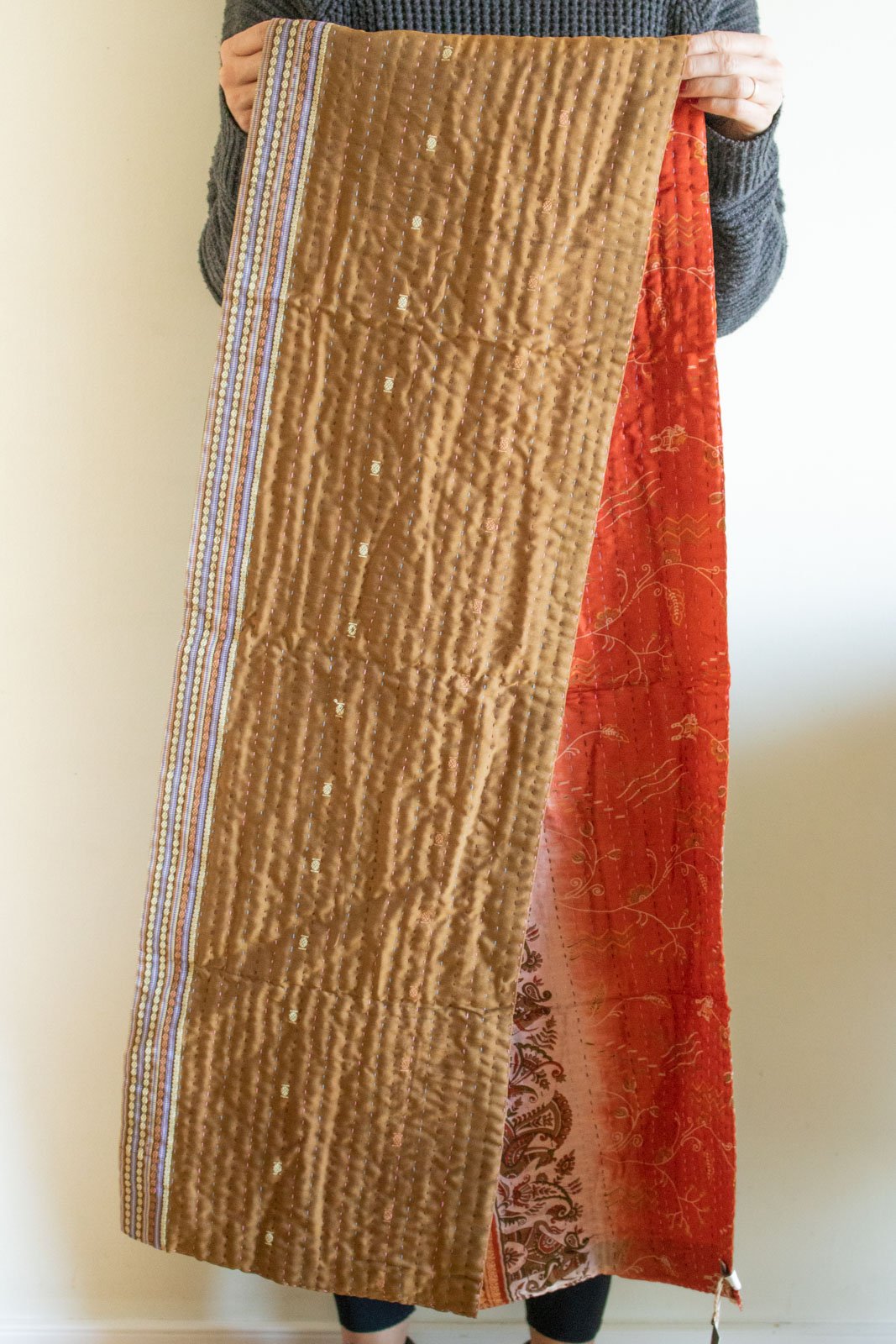 Kantha Table Runner Silk Blend E8