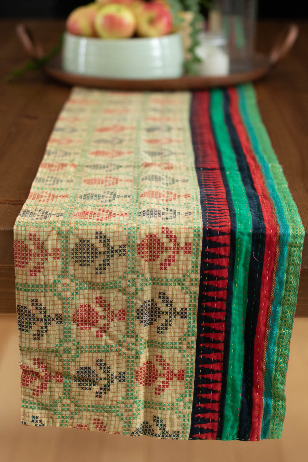 Kantha Table Runner Cotton H1