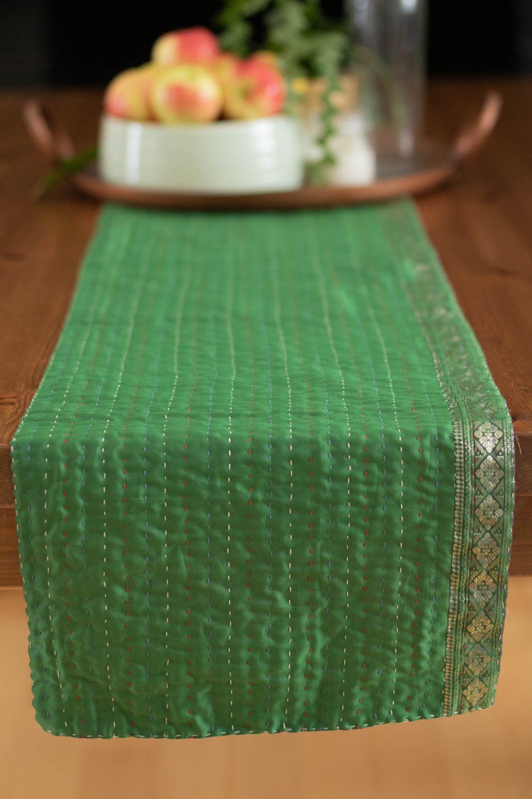 Kantha Table Runner Silk Blend D1