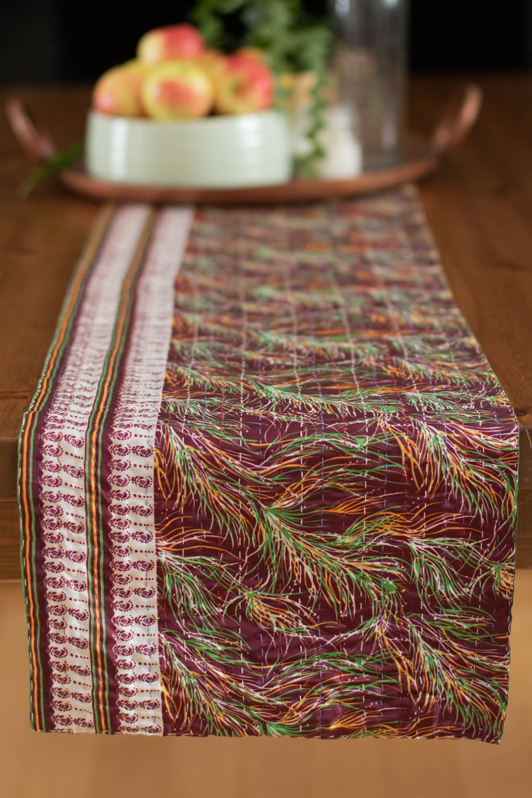 Kantha Table Runner Silk Blend D1