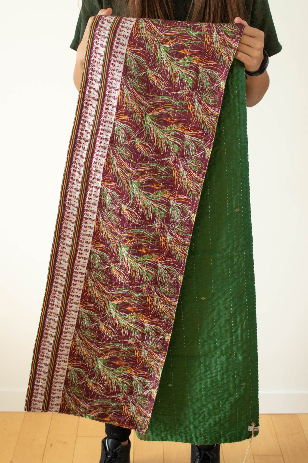 Kantha Table Runner Silk Blend D1