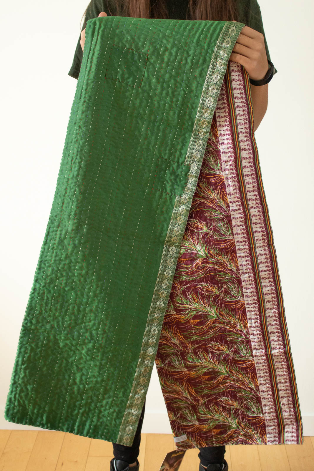 Kantha Table Runner Silk Blend D1