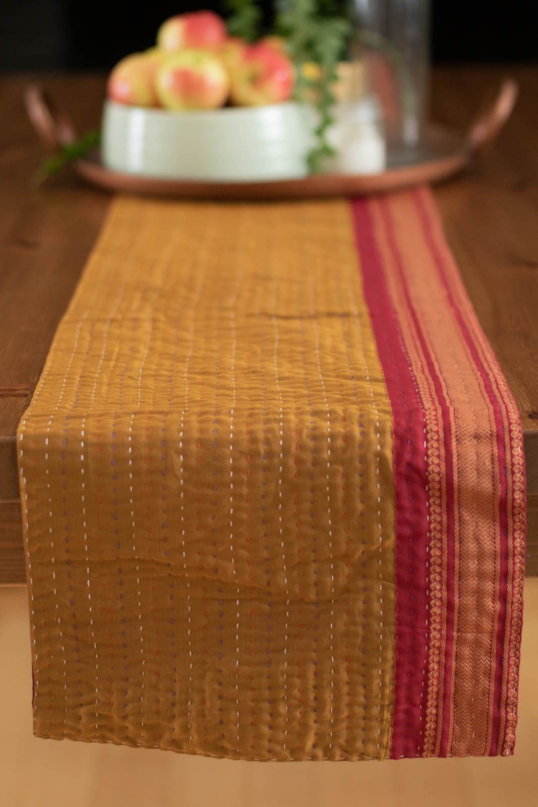 Kantha Table Runner Silk Blend F1