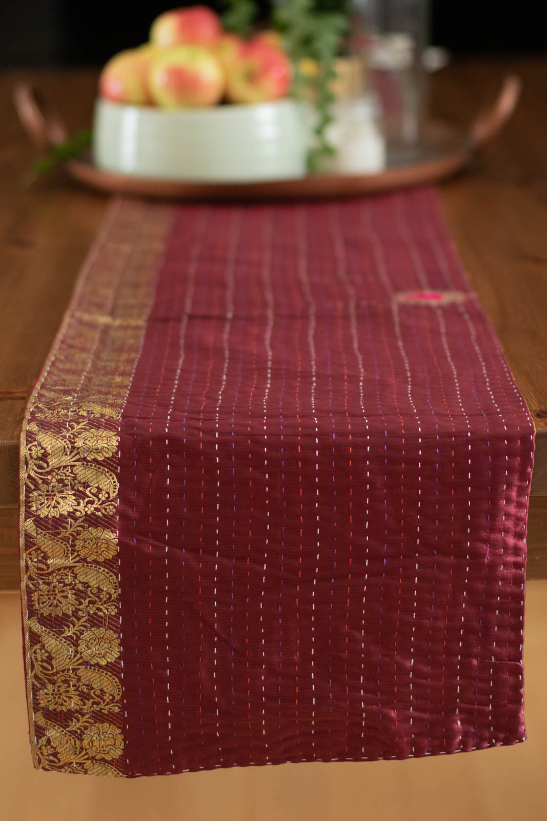 Kantha Table Runner Silk Blend F1