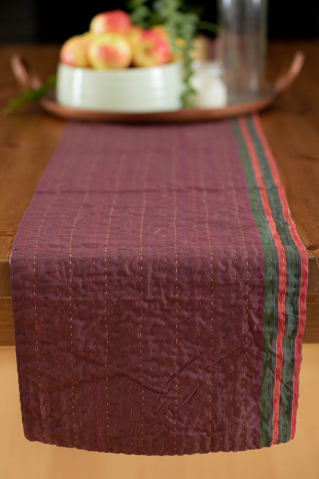 Kantha Table Runner Silk Blend A3