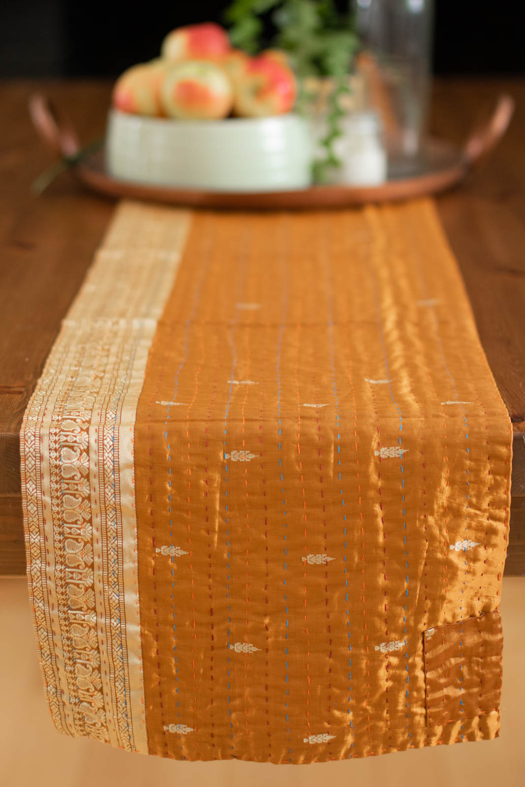 Kantha Table Runner Silk Blend A4